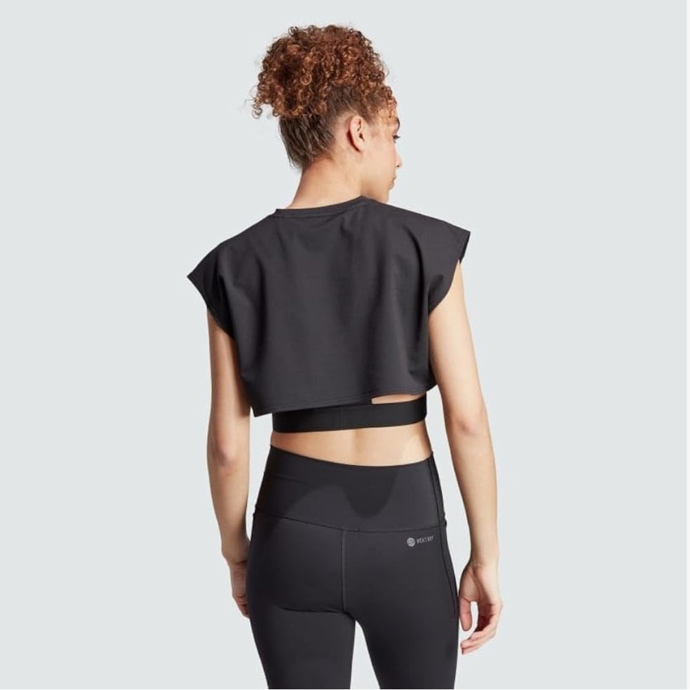 adidas Womens Power AEROREADY Crop Sleeveless Tee Size Large - Picture 4 of 11